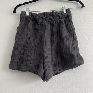 Madewell‎ Shorts Women XXS Black Coal Easy Pull-On Gauzy Cotton Casual Lounge